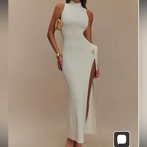 Meshki Stephanie Cut Out Knit Maxi Dress - Ivory